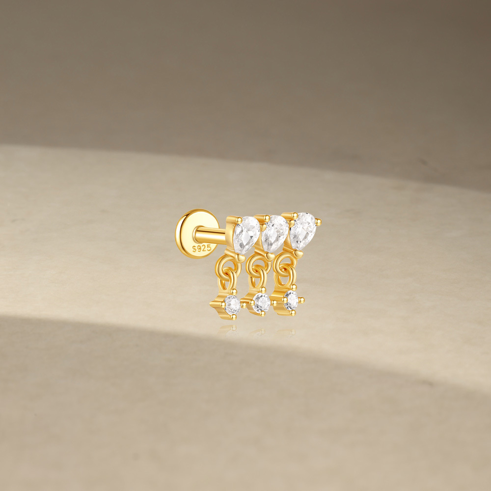 2g Weight Zircon Inlay Material Ear Studs Classification Ear Cartilage Rings & Studs Piercing Type 1 Piece Quantity Daily Occasion 925 Sterling Silver Material Geometric Pattern All Seasons Season Unisex Gender Simple Style Style 1 Piece Ear Cartilage Rings & Studs Simple Style Geometric 925 Sterling Silver Zircon Ear Cartilage Rings & Studs 24