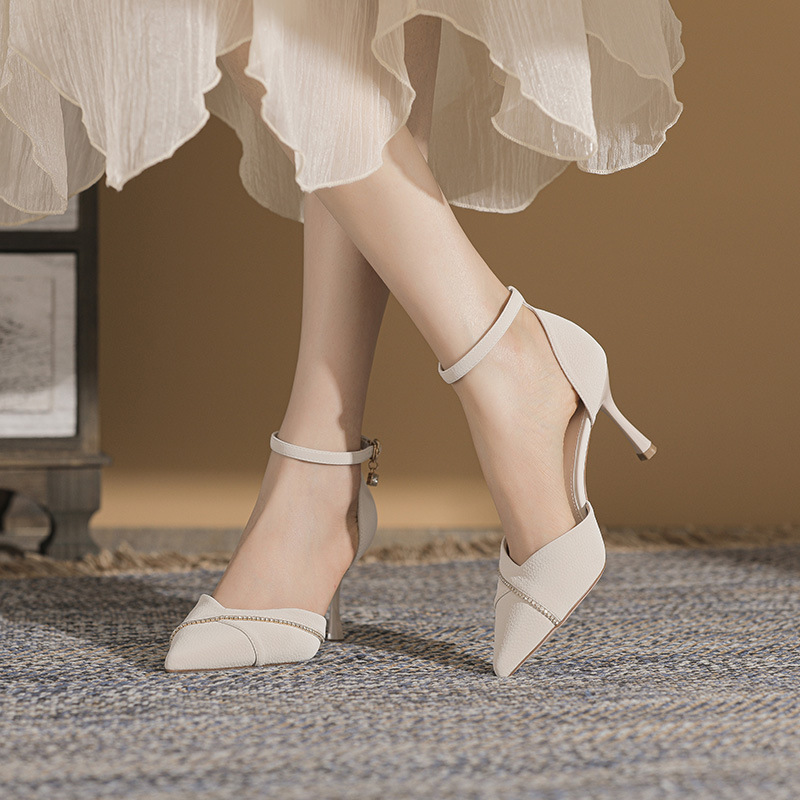 Elegant summer sandals pointed-toe stiletto heels