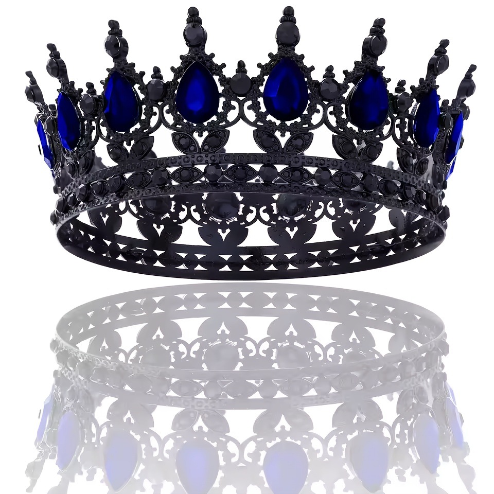 Barroco transfronterizo corona redonda cabeza de novia europea regalo de cumpleaños barroco corona redonda joyas para el pelo