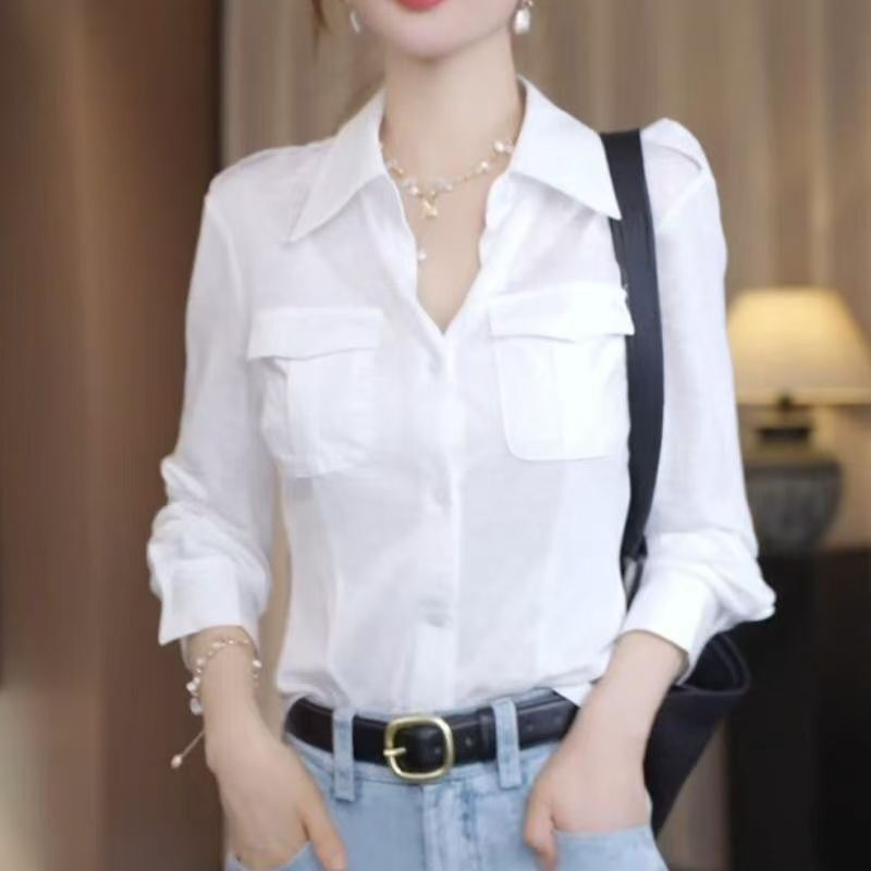 Plus-Size Elegant Mature Style Long-Sleeve Shirt for Women, 2026 Spring and Autumn New Style, Slimming and Versatile, Stylish and Unique Top Plus-Size Elegant Mature Style Long-Sleeve Shirt for Women, 2026 Spring and Autumn New Style, Slimming and Versatile, Stylish and Unique Top