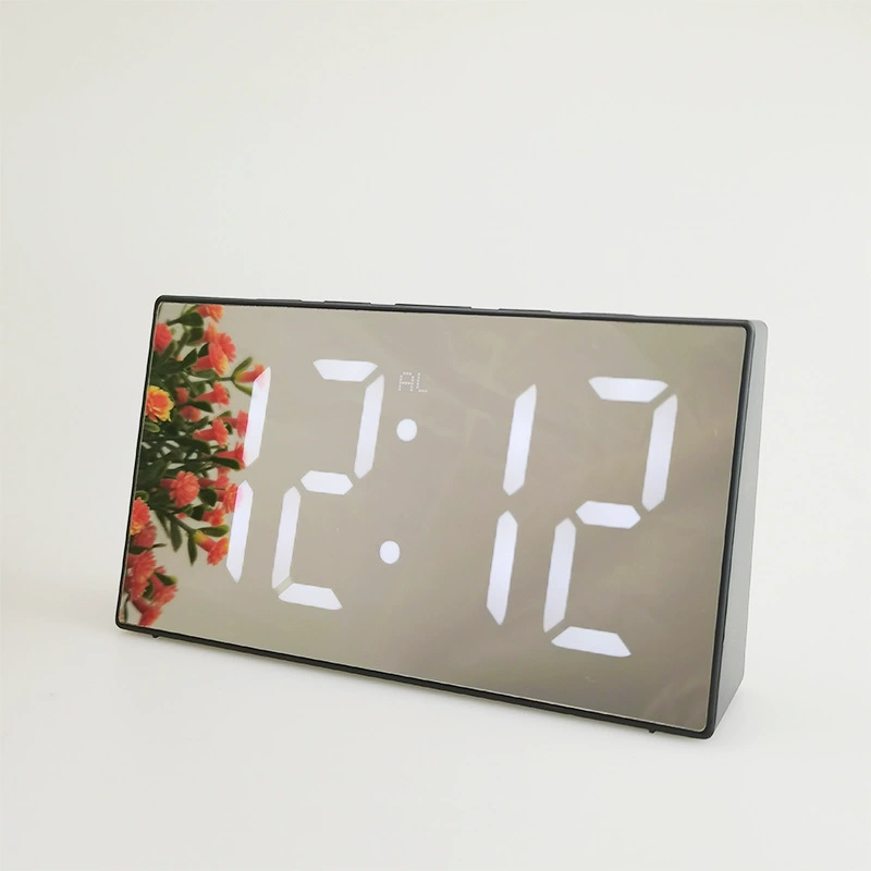 Производители на складе Простой Ультратонкий большой экран цифровой светодиодный будильник Зеркало большой экран дисплей электронные часы