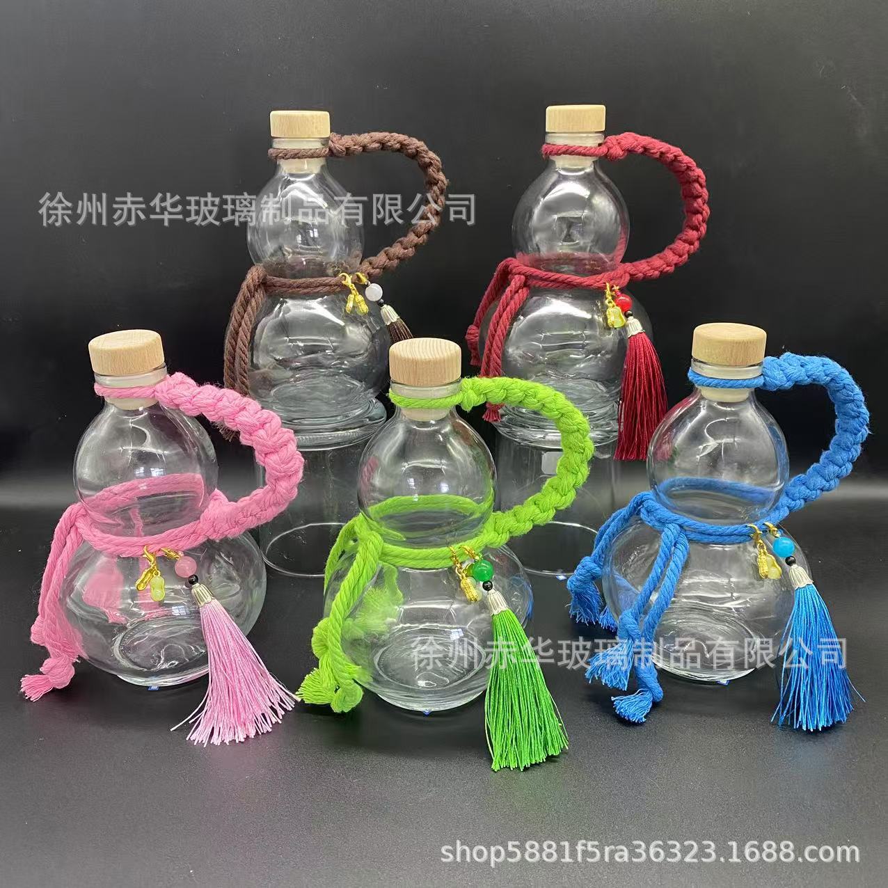 가벼운 병 + 코르크 + 밧줄 (걸이 장식 보내기); 빨간색