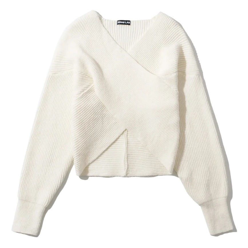 Suéter de punto holgado con cuello en V cruzado, estilo retro francés, chic coreano, para mujer, estilo corto, para otoño