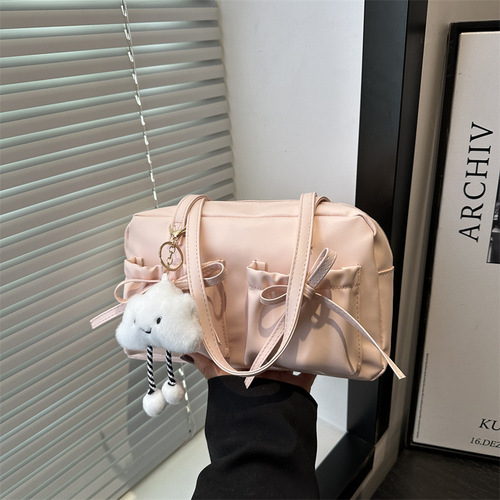 Cross-border niche bag, bowling bag, bow knot, underarm bag, all-matching large-capacity portable shoulder bag, tote women's bag