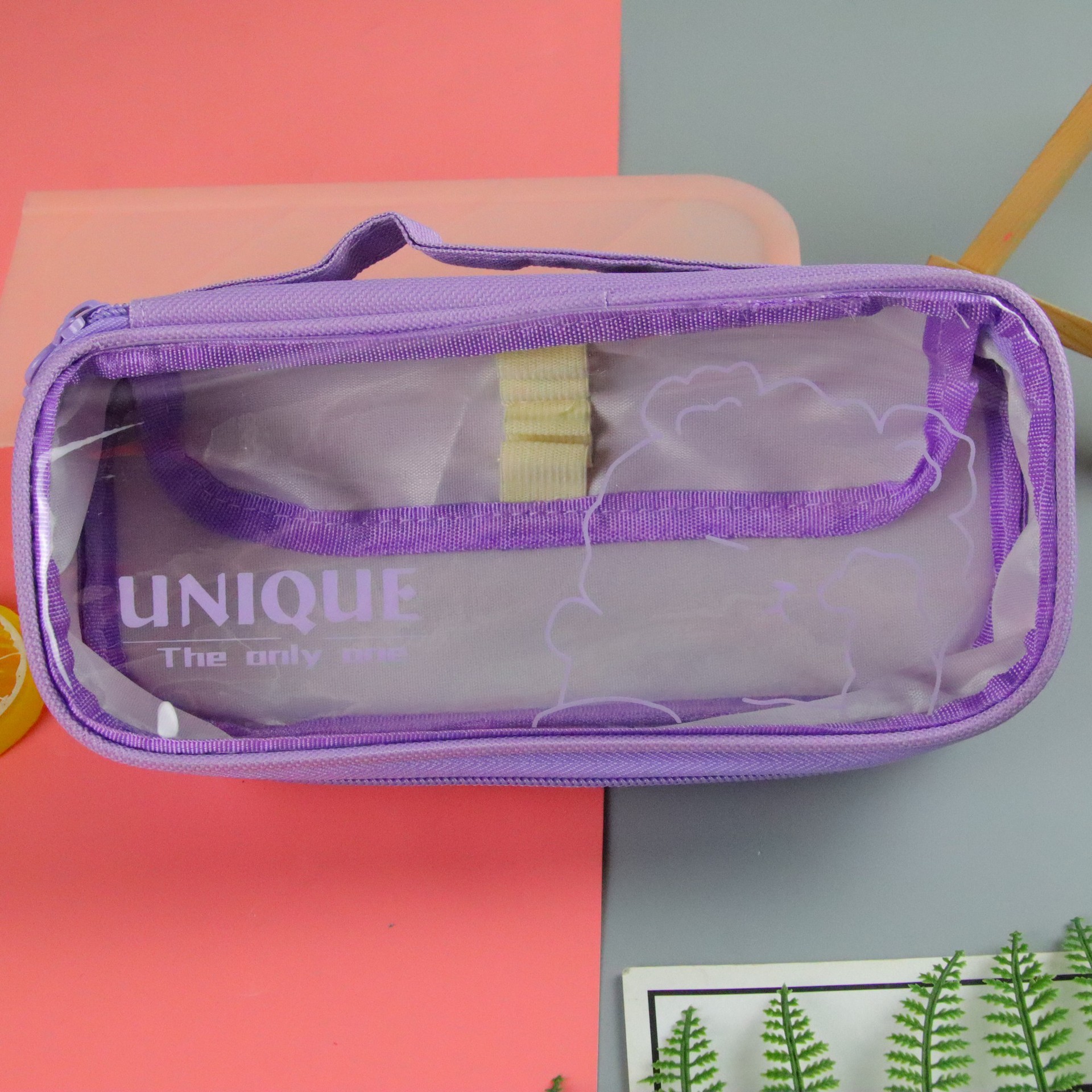 Oxford tela de gran capacidad caja de lápiz al por mayor multifuncional estudiante caja de lápiz transparente caja de lápiz de doble capa caja de papelería bolsa de papelería