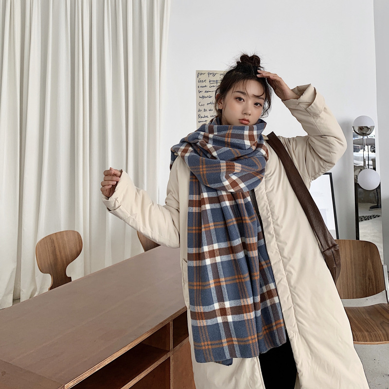 Plaid Thickened Cashmere Scarf NSCM101050