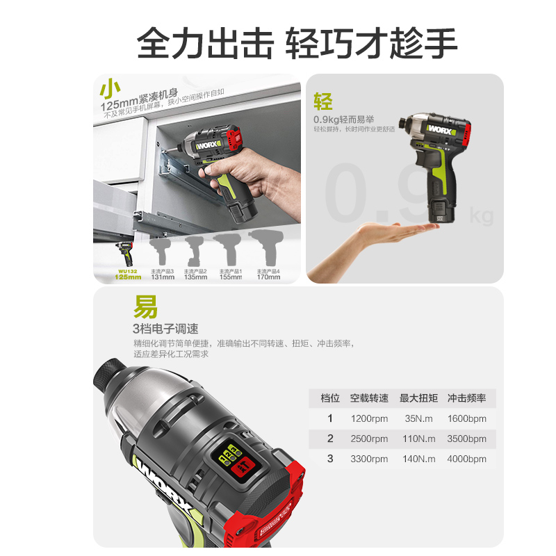 WEX WU132X destornillador de impacto sin escobillas gran torque destornillador eléctrico pequeño taladro eléctrico doméstico image 3