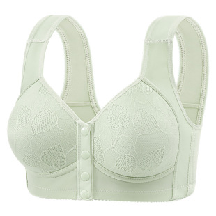 New Vest-Style Front-Button Bra Without Rims Bra Large Size Thin Middle-Aged and Elderly Mother's Underwear Wholesale