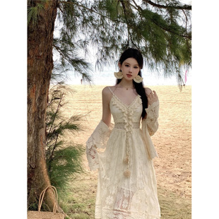 Ethnic Style Bohemian Dress Women's Summer New Large Size Seaside Vacation Suspender Long Skirt Two-Piece Suit Skirt