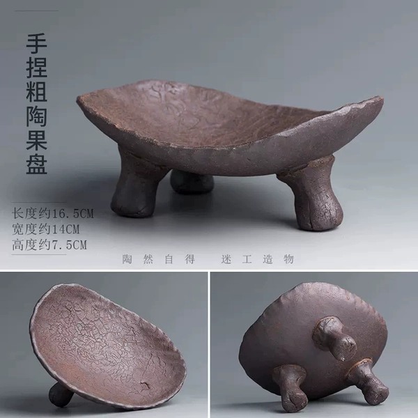 Hand pinching a thick pottery plate