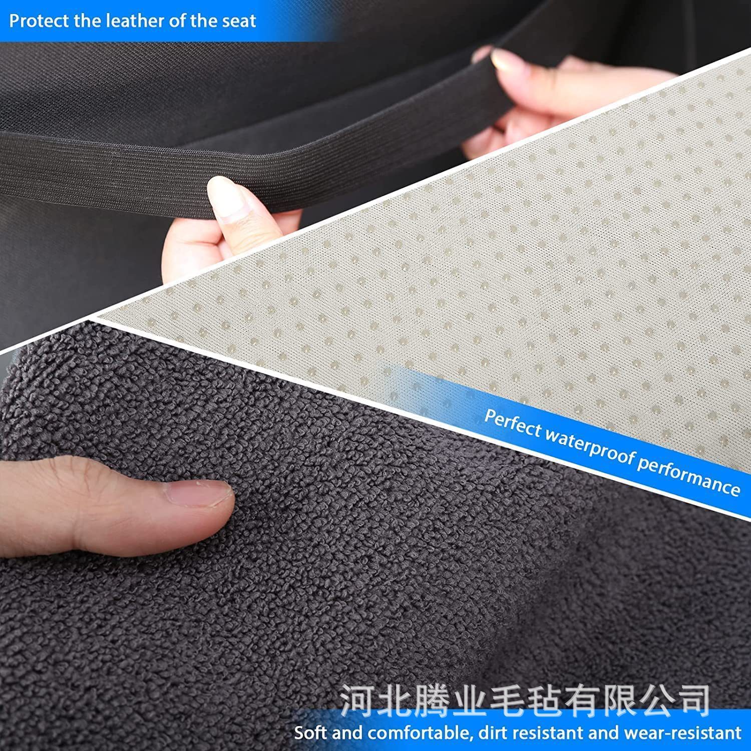 Car seat cushion cover, universal fit, dustproof, non-slip, towel-like, sweat-absorbent, and waterproof