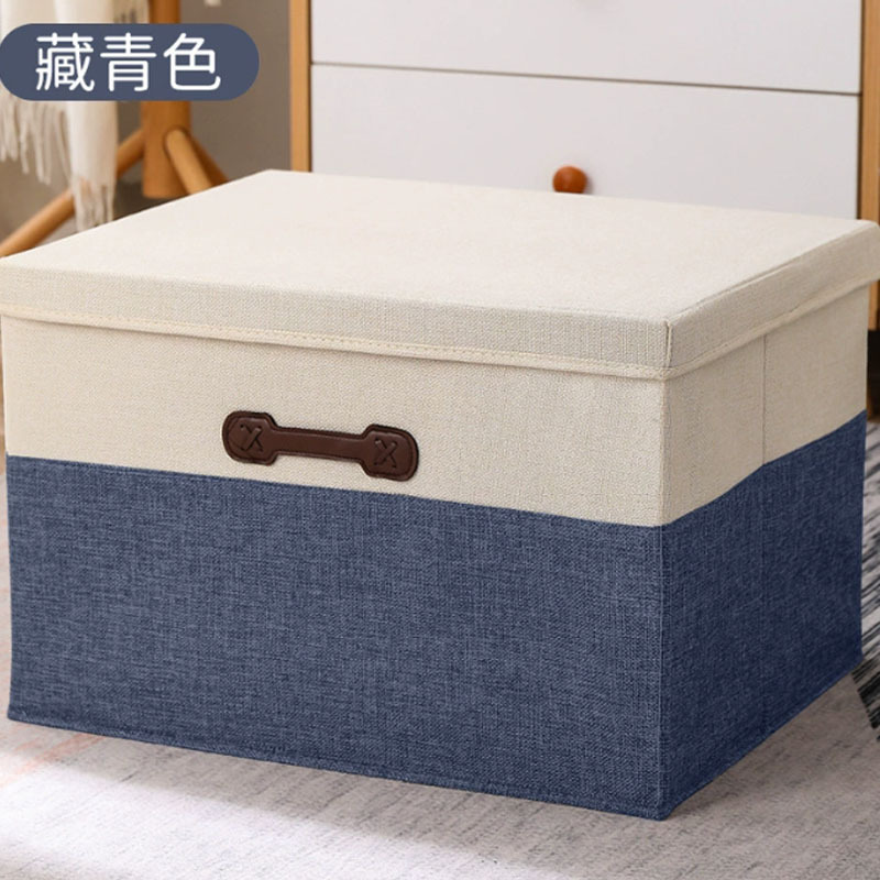 Caja de almacenamiento de algodón transfronterizo con cubierta cajón plegable de ropa armario caja de almacenamiento de tela caja de almacenamiento al por mayor