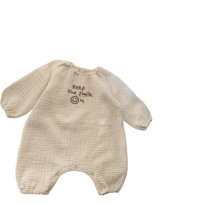 Niños y niñas estilo coreano infantil impreso de una pieza de escalada larga ins suelta suave funda recién nacido mono