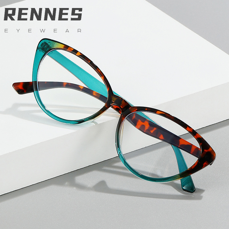 2022 nueva moda ojo de gato anti-azul gafas de luz personalidad transfronteriza comercio exterior venta caliente ins estilo gafas lisas