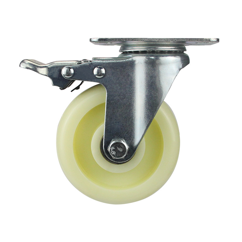 浩轮万向定向刹车轮工厂2.5寸3寸4寸5寸工业双轴PP脚轮轮子