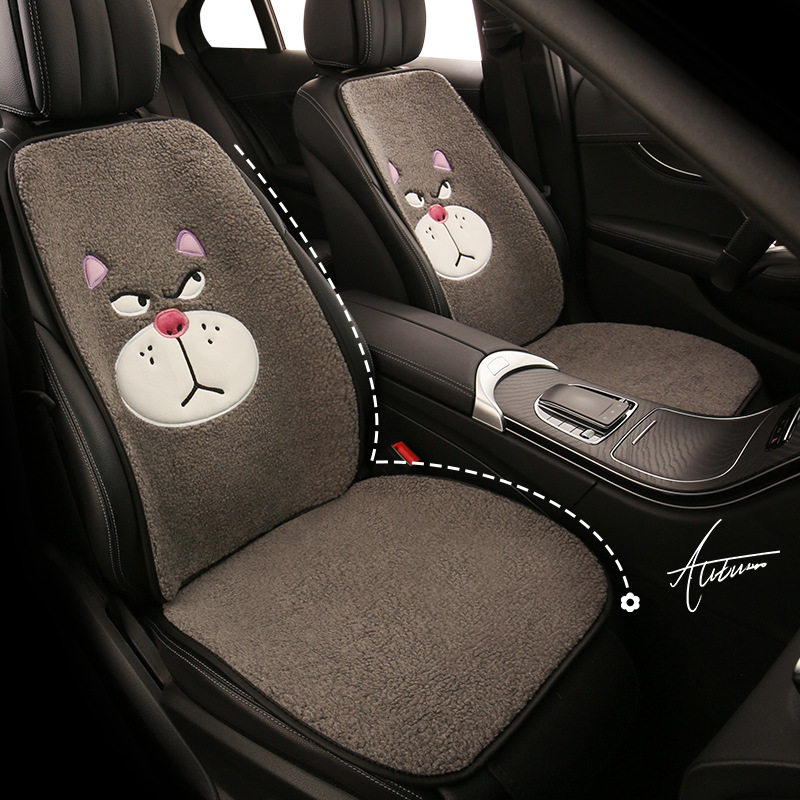 (2개) CHERY ICAR 03 GEELY PLANTRONICS DIHAO XINGRUI를위한 따뜻한 겨울 플러시 루시퍼 카시트 쿠션