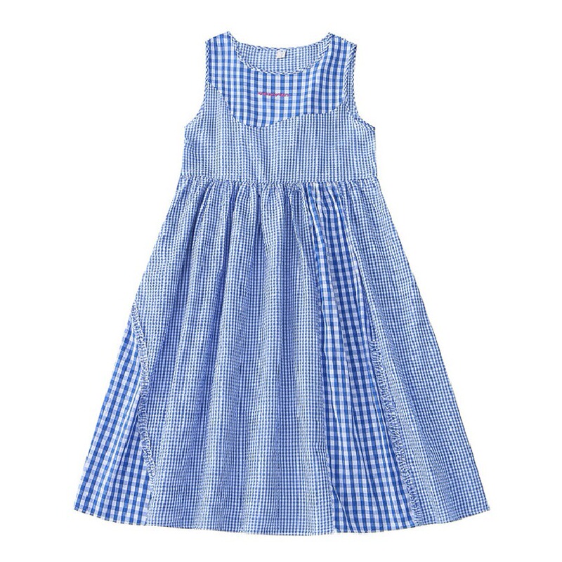 Japanese Style Vigilant Girl's Refreshing Navy Blue Plaid Stitching Vest Dress Niche Design Tailoring Japanese Style Vigilant Girl's Refreshing Navy Blue Plaid Stitching Vest Dress Niche Design Tailoring