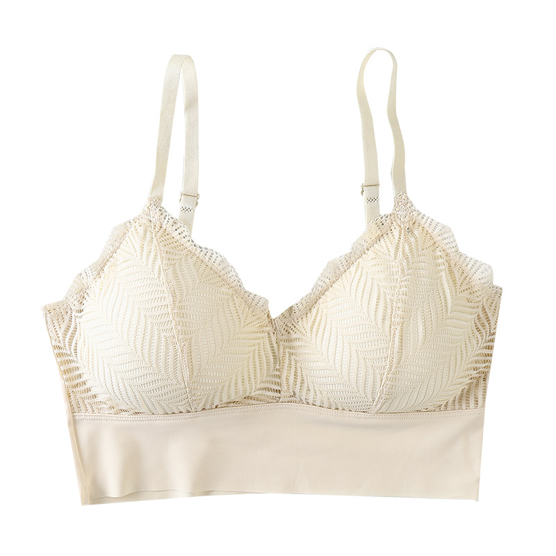 Correa chaleco-estilo inalámbrico Sujetador push up verano simple seda de hielo sin costuras envuelto pecho luz taza ropa interior de las mujeres image 7