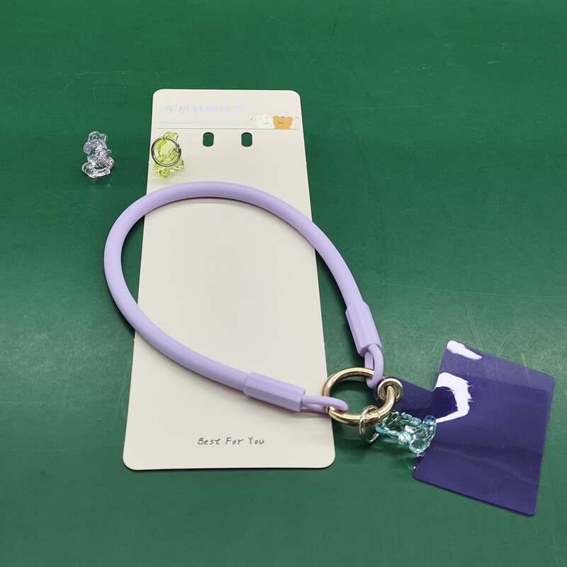 新品多巴胺硅胶手环手机壳挂绳含夹片钥匙扣挂件挂链手机壳通用|undefined