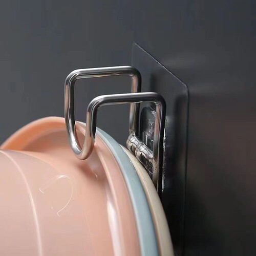 Face Basin Storage Rack Wall Hook Style Shelf Face Basin Hooks Adhesive Hook Basin Bathroom Hanging Rack Basin Stand Gadget