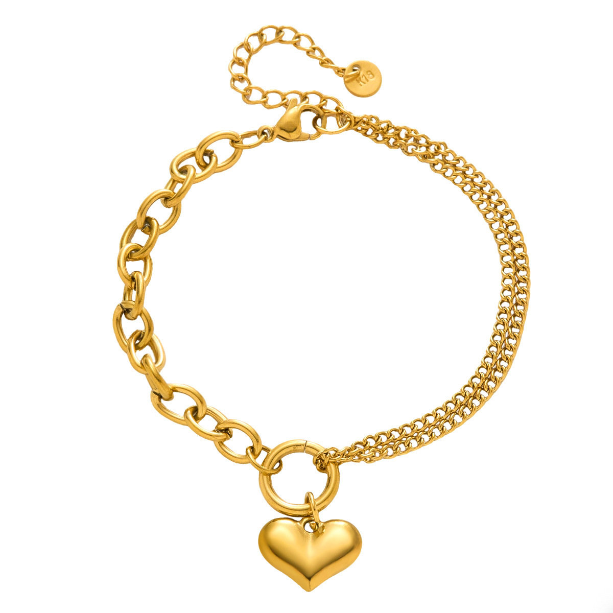 Europa y los Estados Unidos transfronterizos nuevo oro retro amor pulsera de nicho de diseño de joyas de mano de moda simple image 5