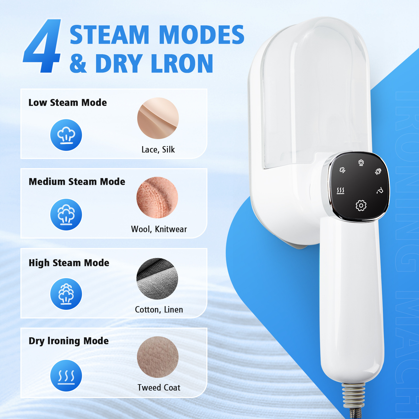 Handheld Garment Steamer Electric Iron With Detachable Water Tank_voghion.com