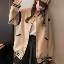 复古棒球服女短款2025秋季新款美式小个子休闲宽松长袖外套上衣