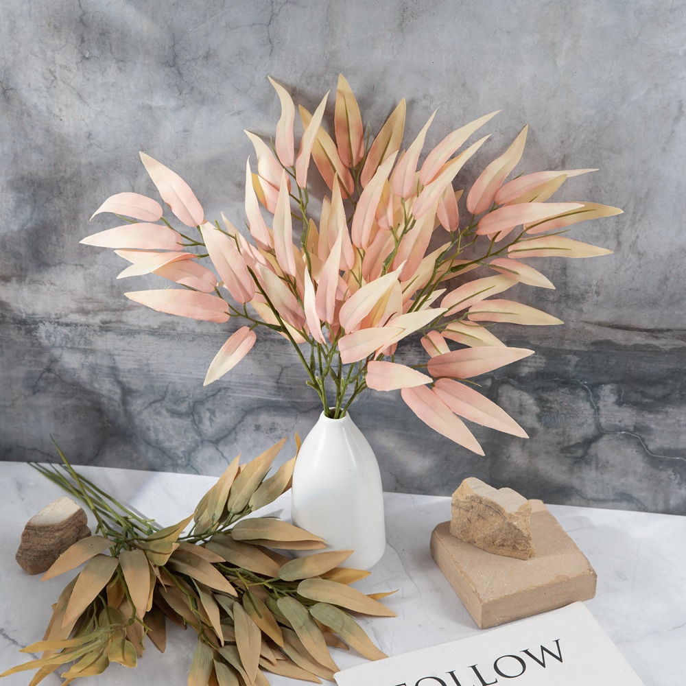 INS-style bamboo leaf branch flower bouquet artificial flowers fake green plants wholesale for wedding and celebration decoration craft YC1095