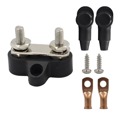 Car RV yacht battery: Power supply, ignition system accessories - black-double-stud-with-gasket-m6