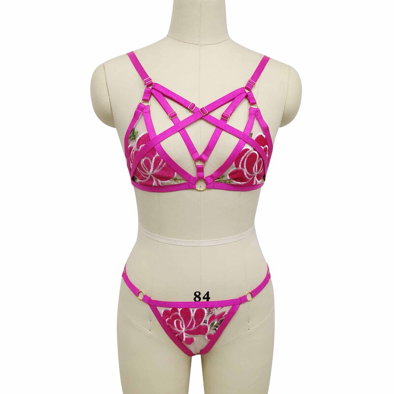 Foreign trade supply Europe and the United States sexy strap applique bra underwear underwear harness sexy suit uniform temptation women