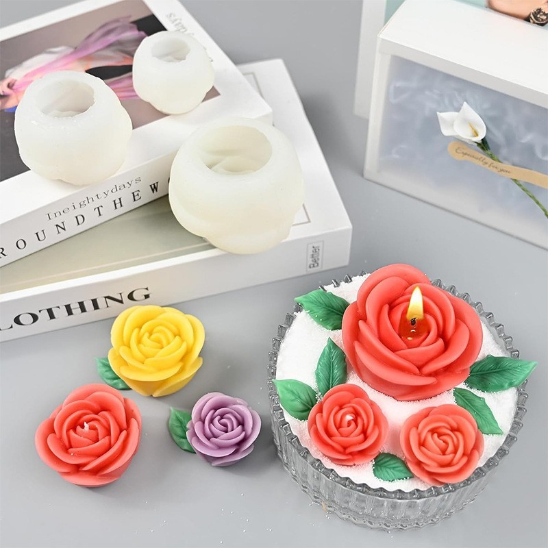 バラの花香薫ろうそくシリカゲル金型手作り石けんdiy立体花牡丹チューリップアイスホッケー置物|undefined