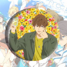 Free!男子游泳部七濑遥松冈凛海军双闪镭射徽章吧唧Fridge magn