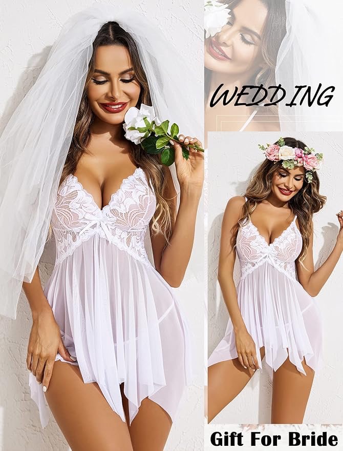 Sexy Nachthemd und Morgenmantel-Set aus Spitze_voghion.com