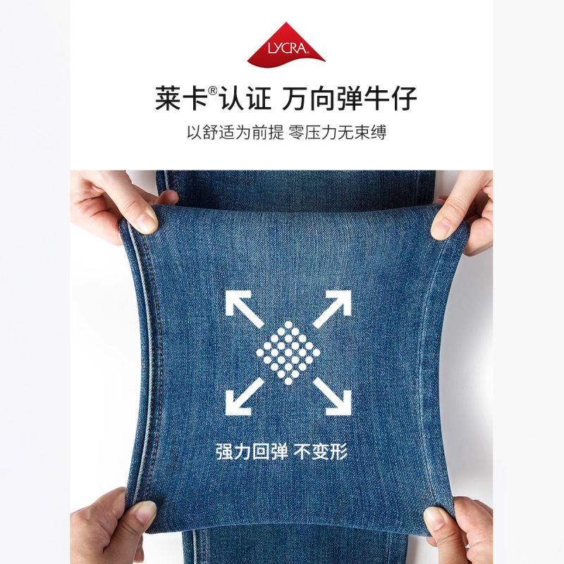 【用料扎实】2025早秋新款直筒宽松微喇裤轻复古蓝高腰牛仔裤575|undefined