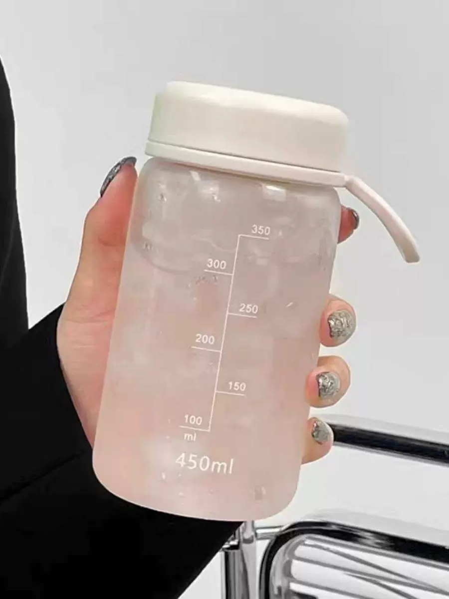 ins高颜值塑料杯耐高温防摔便携水杯学生简约清新杯子带茶漏水杯