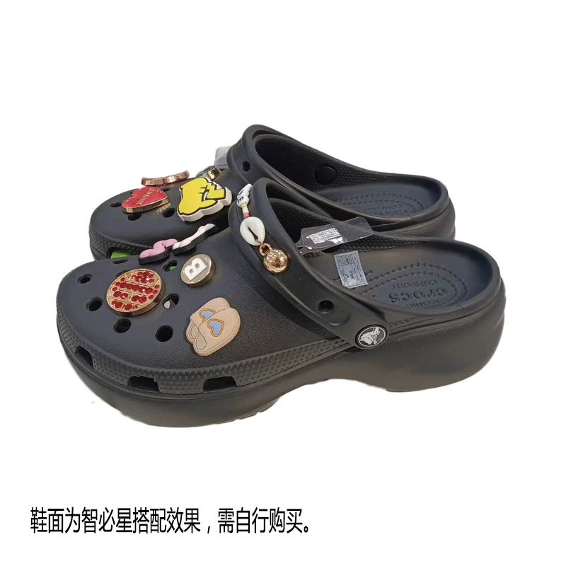Обувь Cloud Puff Croc (Original Cross) для девочек — толстая подошва, повышающая, противоскользящие пляжные сандалии