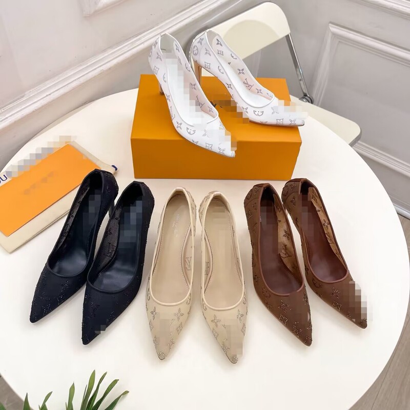 Mesh Rhinestone Flats for Women 2026 New Style Burgundy Shallow Pointed Toe High Heels Sexy Women's Shoes High Heels Mesh Rhinestone Flats for Women 2026 New Style Burgundy Shallow Pointed Toe High Heels Sexy Women's Shoes High Heels