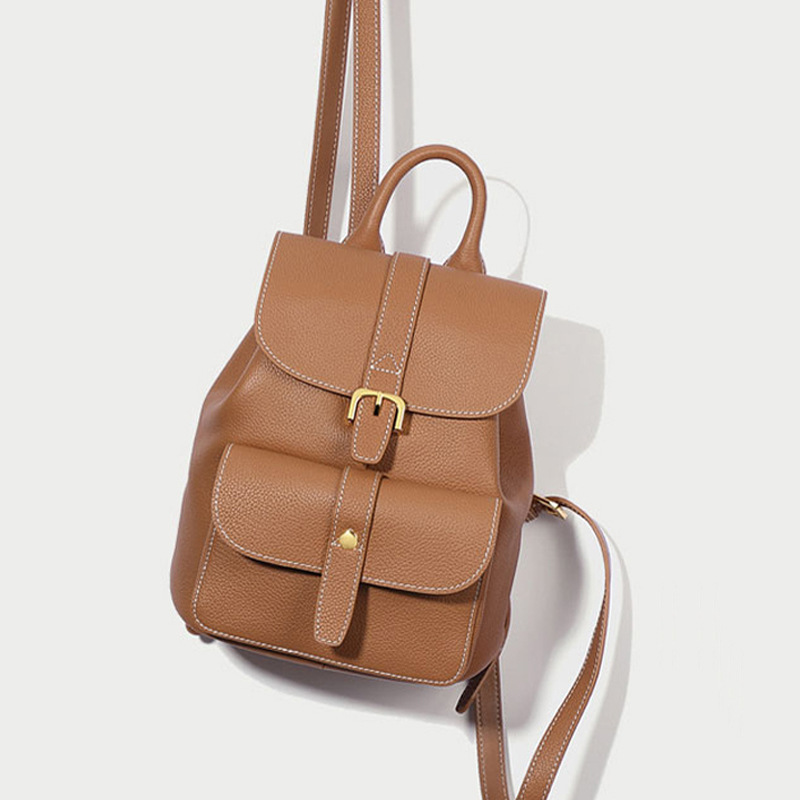 Casual Backpack 2026 Autumn New Style First-Layer Cowhide Simple Versatile Women's Bag Korean Style Backpack College School Bag Ins Casual Backpack 2026 Autumn New Style First-Layer Cowhide Simple Versatile Women's Bag Korean Style Backpack College School Bag Ins