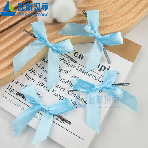 Korean jewelry accessories ribbon gift packaging clothing accessories 8 cent silver bar hand-knotted ribbon bow