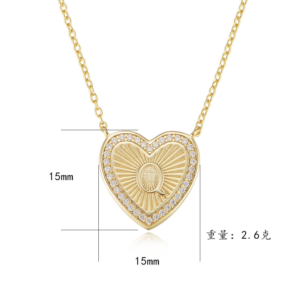 1 Piece Fashion Heart Shape Sterling Silver Plating Zircon Necklace display picture 1