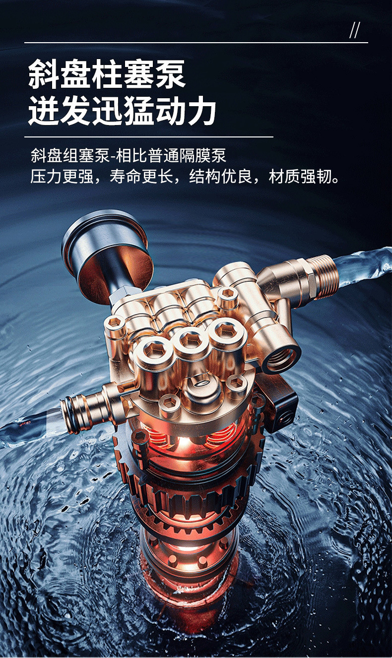 Factory-Shipped High-Pressure Car Washing Machine for Home Use, 220V Portable Car Washing Tool, High-Power Self-Priming Dual-Purpose Cleaning Machine