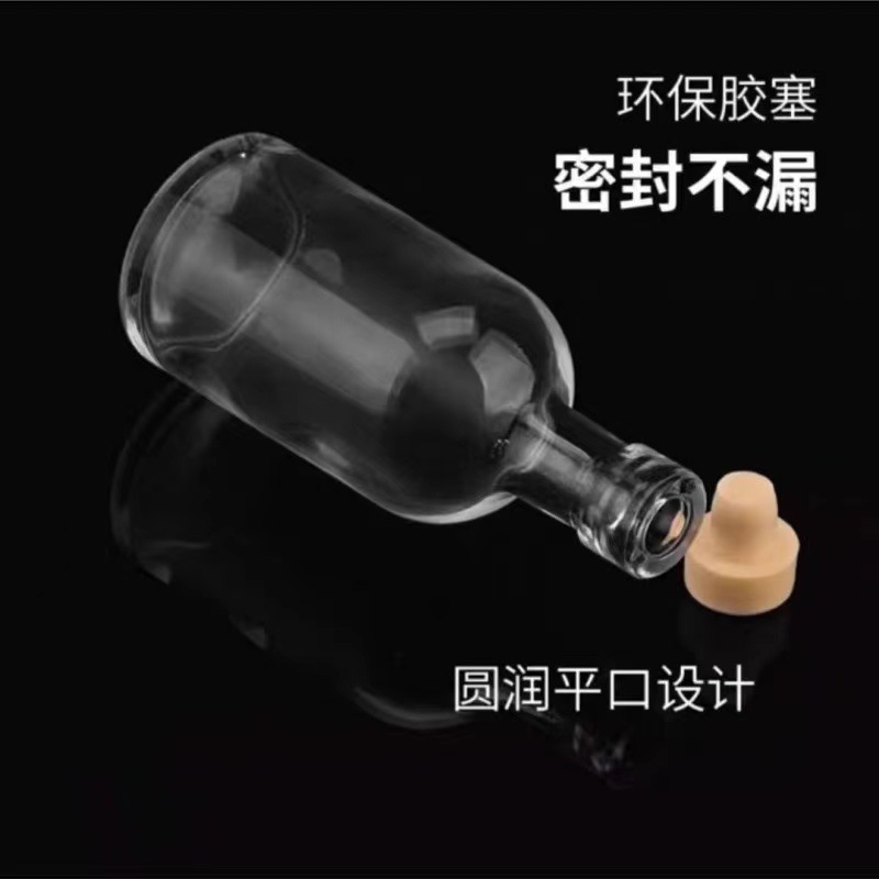 Stock 50ml 100ml 375ml botellas de vodka botellas de vidrio transparente botellas de licor botellas de medicina