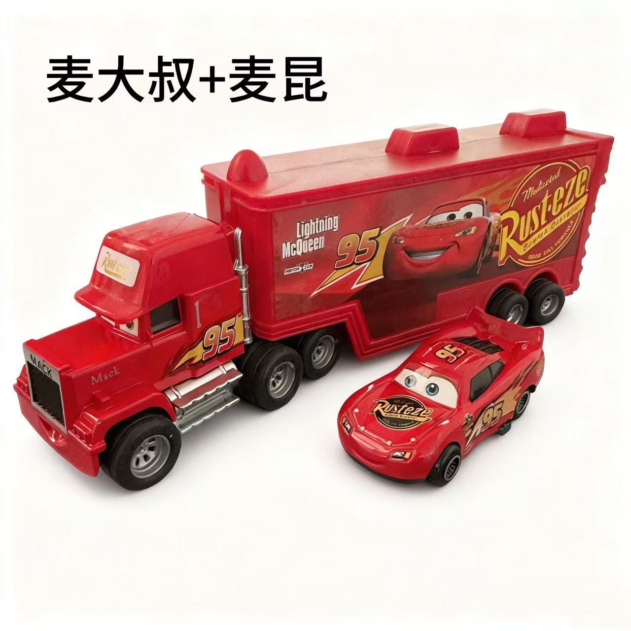 Cross-Border Cars Uncle Mccontainer Truck Alloy Children's Toy Car Pull Back Inertia Toy Lightning Mcqueen
