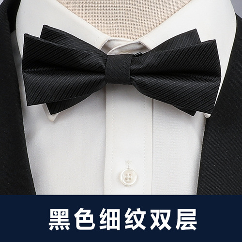 Men's bow tie business formal black and white banquet groom wedding wedding dress bow tie groomsmen trendy casual