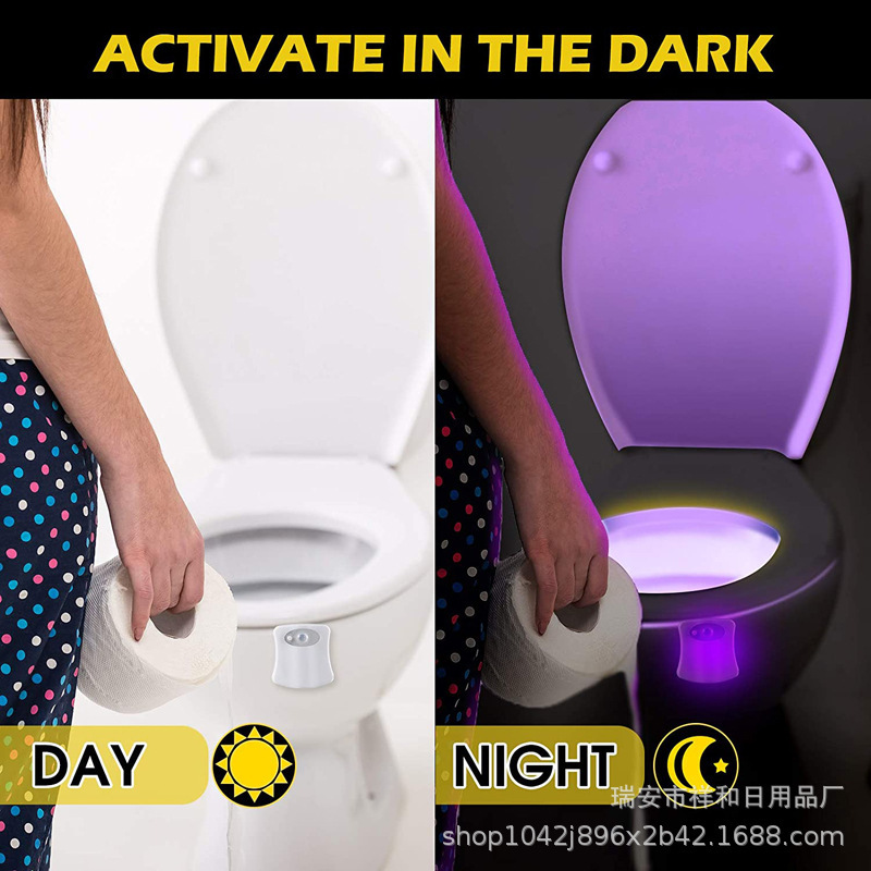 新商品創意便器感応灯掛式人体トイレ感応便器蓋灯ledタンス8色16小夜灯|undefined