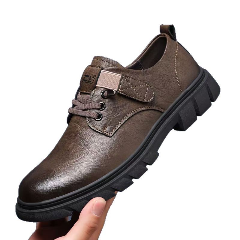 Nuevos zapatos de cuero para hombres de alta gama, estilo británico, tendencia retro, negocios, ocio, todo fósforo, zapatos de trabajo, zapatos de conducción
