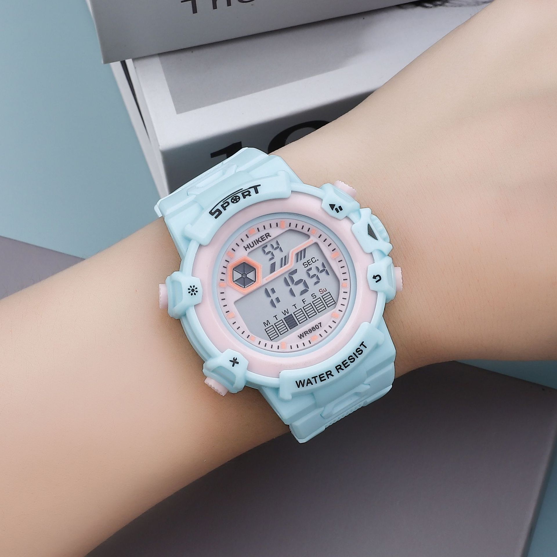Reloj de estilo universitario para mujeres estudiantes de secundaria secundaria secundaria nicho de alto valor facial deportivo niños niños niños relojes electrónicos