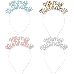 New Birthday Party Water Diamond Letter Birthday Hairband for Girls Birthday Girl It's My Birthday Headwear