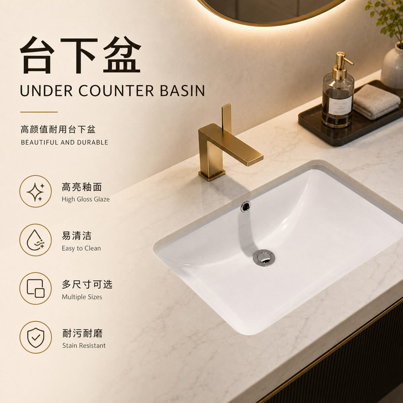 Factory Direct Sales Ceramic Basin Embedded under Counter Basin Hotel Household Wash Basin High Quality Basin Square Round Factory Direct Sales Ceramic Basin Embedded under Counter Basin Hotel Household Wash Basin High Quality Basin Square Round