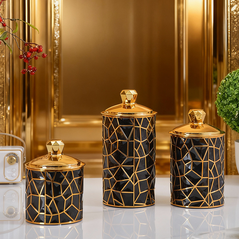 Cross-Border Plastic Pet Grain Sealed Jar Luxury Round Finishing Storage Jar Living Room Kitchen Snack Moisture-Proof Storage